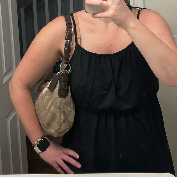 Coach Tan and Brown Carly Sateen Soho Shoulder Bag - Picture 5 of 6